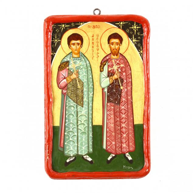 contemporary-greek-icon-of-saints-demetrios-and-theodore