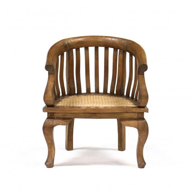 child-s-carved-teak-barrel-back-arm-chair