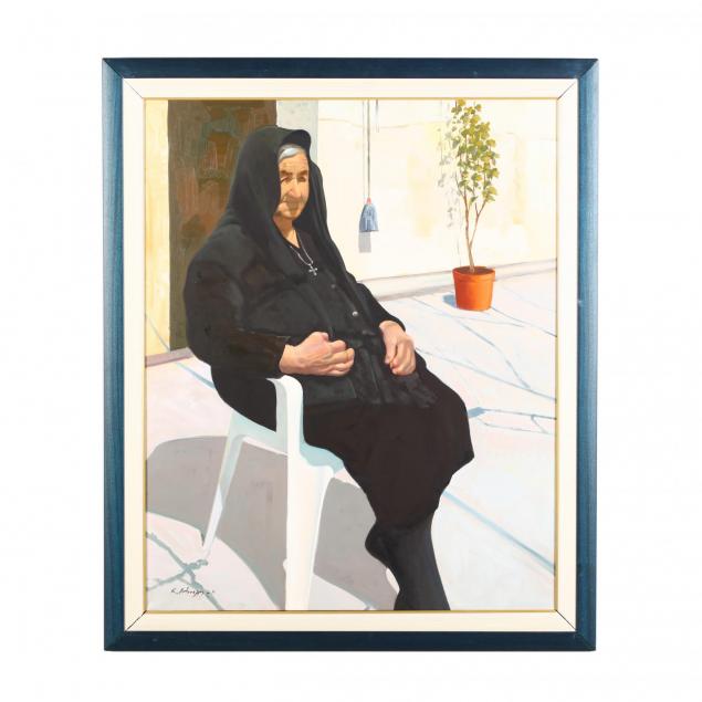 greek-or-cypriot-painting-grandmother-sunning
