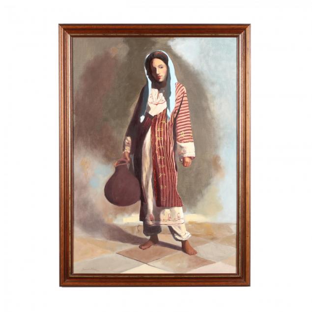 greek-or-cypriot-painting-peasant-girl-with-ewer