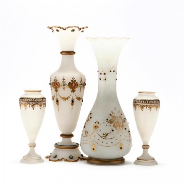 antique-bohemian-glass-vase-set