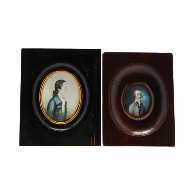 portrait-miniature-of-a-gentleman-signed-hering-and-a-reproduction-portrait-miniature-print