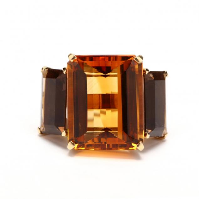 18kt-gold-citrine-and-smoky-quartz-ring