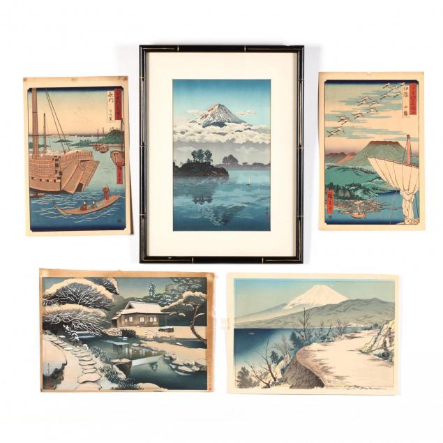 a-group-of-five-japanese-woodblock-prints