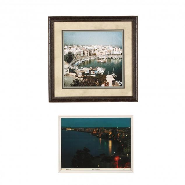 two-framed-vintage-photographs-of-cypriot-harbors