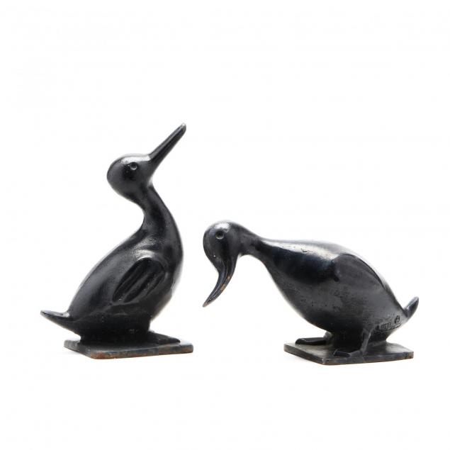 virginia-metalcrafters-pair-of-mid-century-iron-duck-doorstops