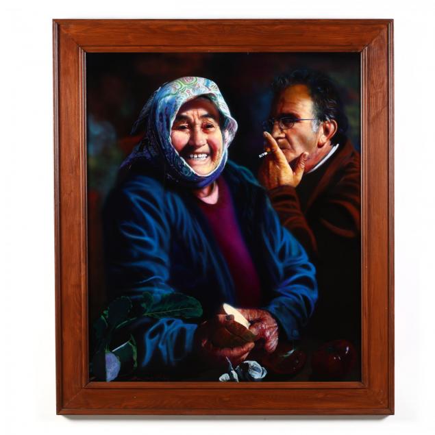 greek-or-cypriot-photo-realist-painting-of-an-aging-couple