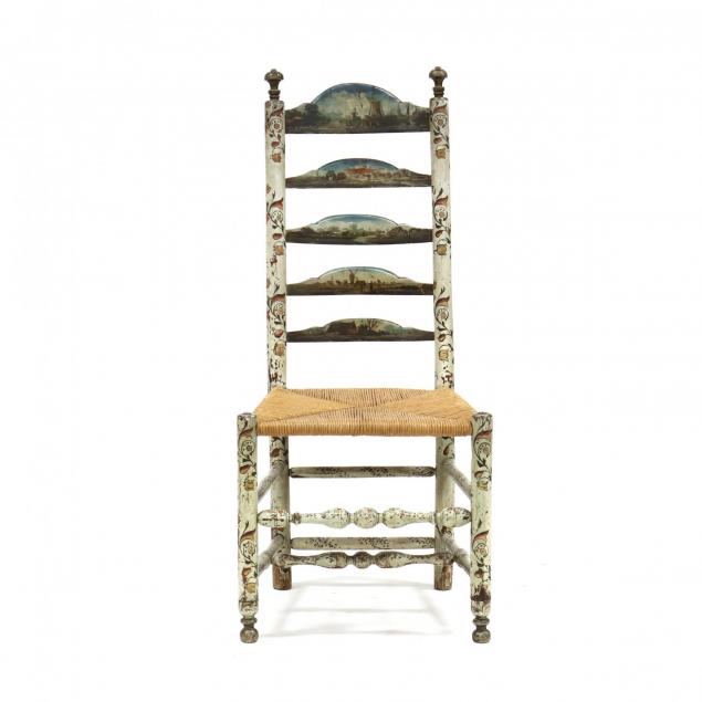 dutch-antique-painted-ladderback-chair