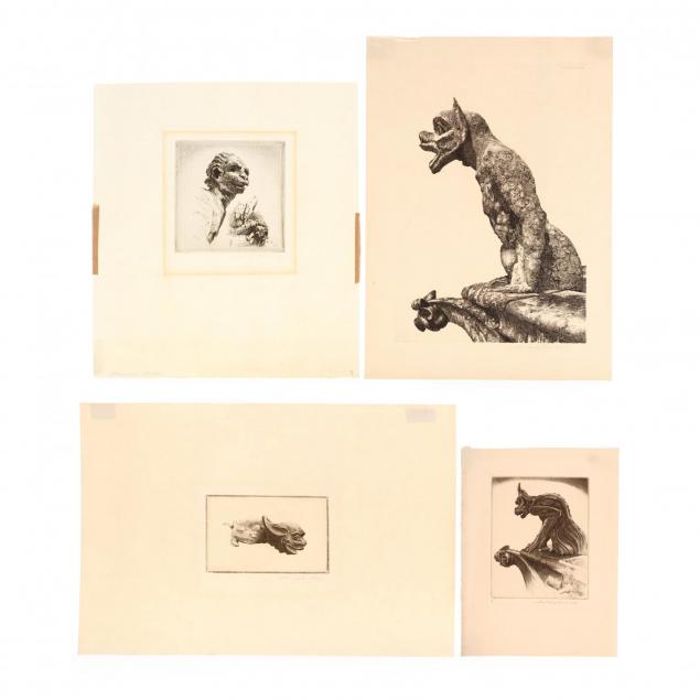 john-taylor-arms-american-1887-1953-four-gargoyle-etchings