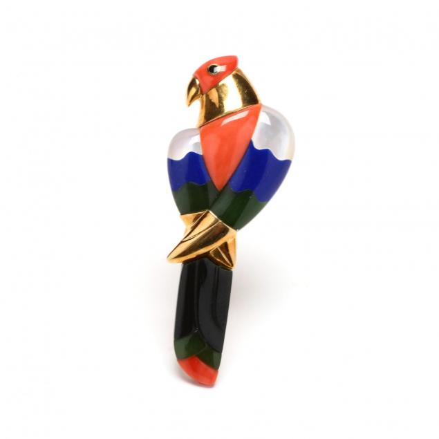 18kt-gold-coral-jade-lapis-and-onyx-parrot-brooch-black-starr-frost
