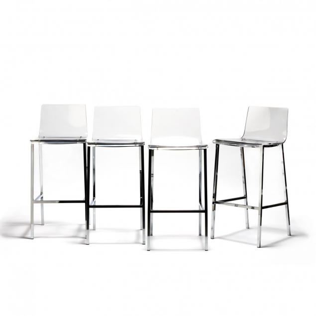 set-of-four-chrome-and-lucite-bar-stools