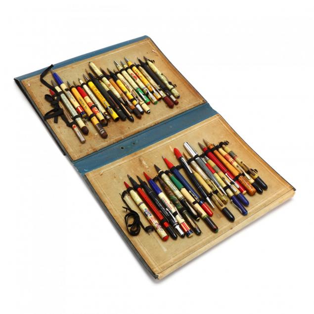 group-of-vintage-advertising-pens