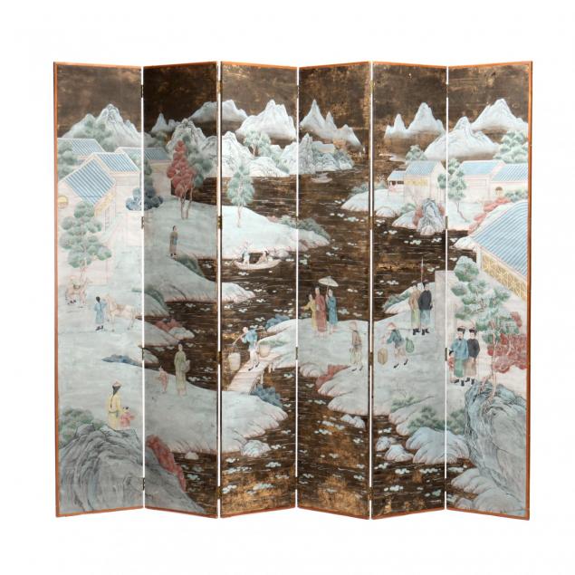 vintage-painted-chinese-six-panel-floor-screen