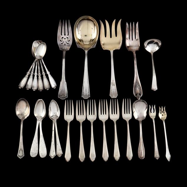 a-group-of-sterling-silver-silverplate-flatware