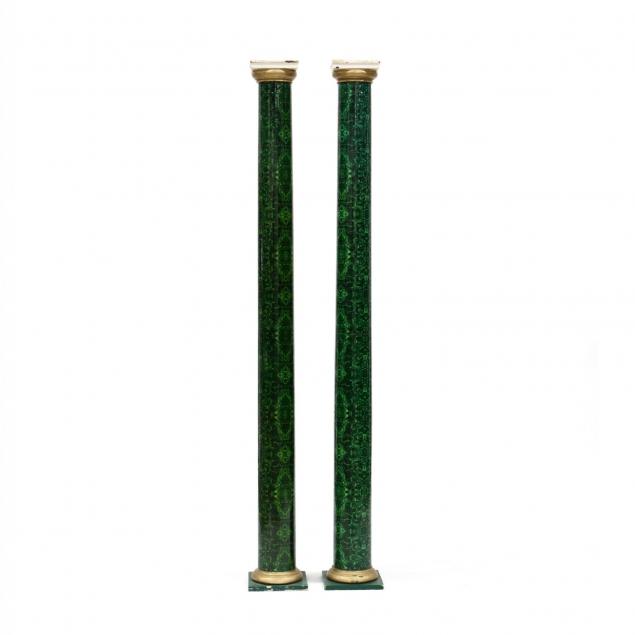 pair-of-faux-malachite-columns