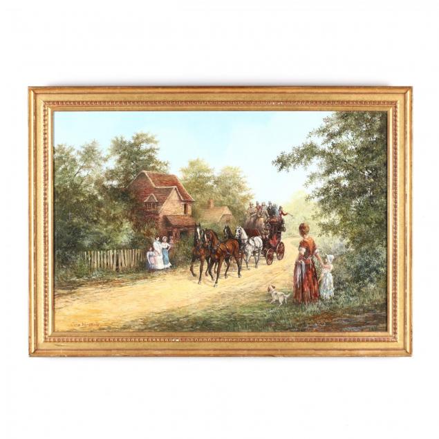 john-worsdale-english-1930-2008-arriving-of-the-stagecoach