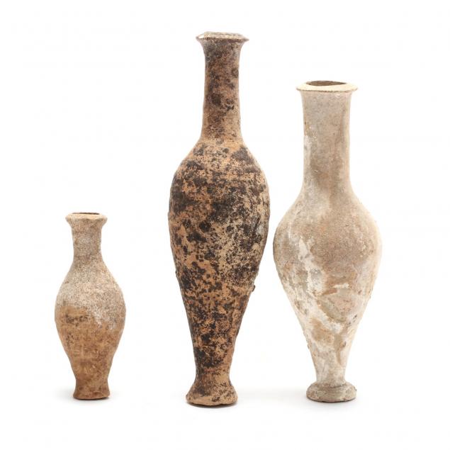 three-cypriot-hellenistic-spindle-bottles-ex-morris-collection