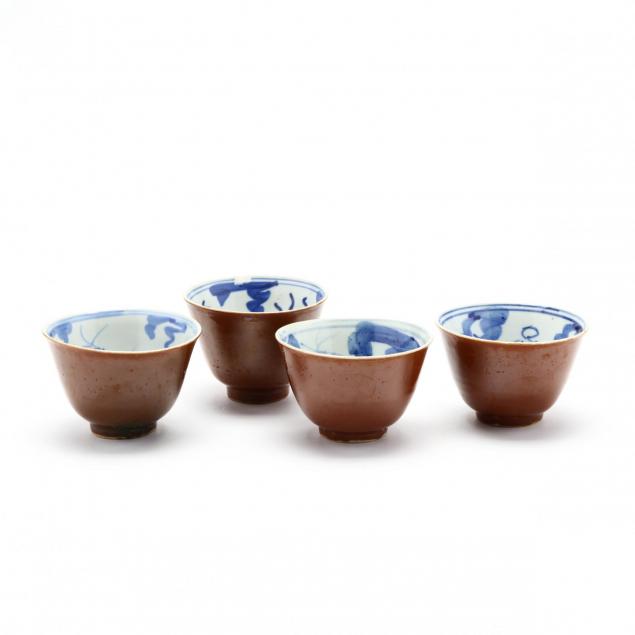set-of-four-chinese-porcelain-brown-glazed-tea-cups