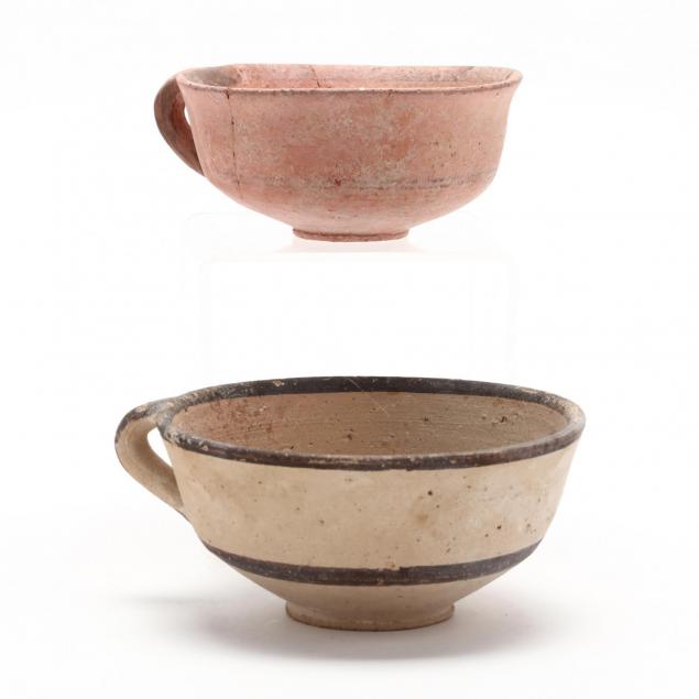 two-cypro-geometric-one-handled-bowls