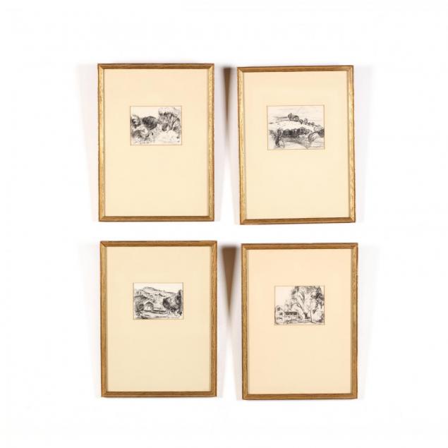 att-james-m-barnard-ma-b-1910-four-framed-landscape-sketches