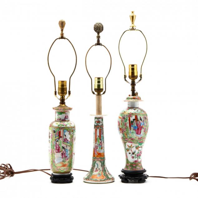 three-chinese-porcelain-famille-rose-lamps