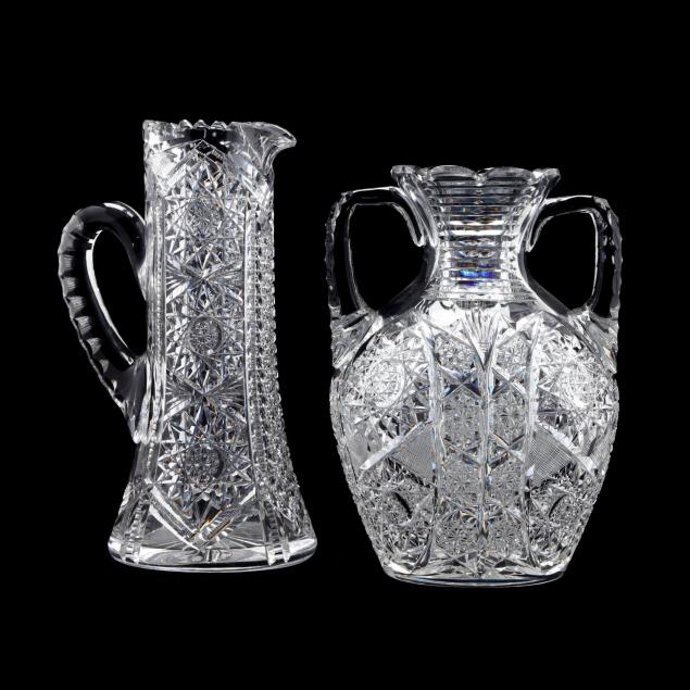 american-brilliant-period-cut-glass-pitcher-and-vase