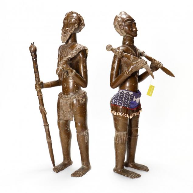 pair-of-african-benin-bronze-figures-oba-chief-and-queen