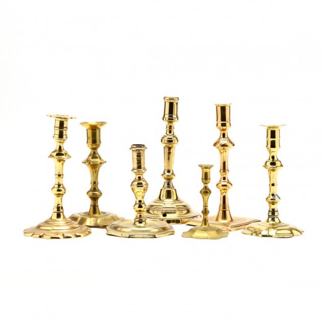 seven-antique-brass-candlesticks