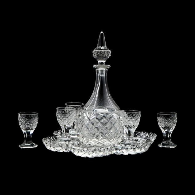 antique-cut-glass-decanter-and-cordial-set