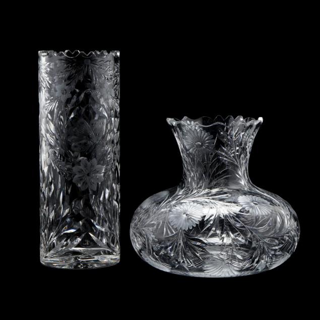 att-dorflinger-two-cut-and-engraved-glass-vases