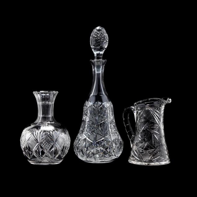 three-cut-glass-decanters