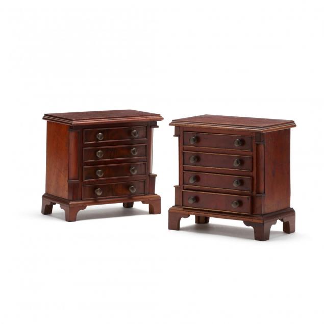 pair-of-chippendale-style-miniature-chests-of-drawers