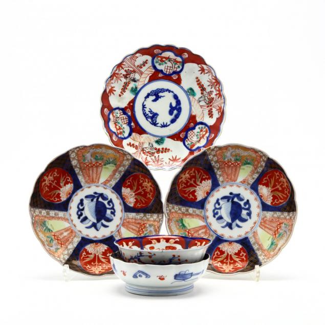 five-pieces-of-japanese-imari-porcelain