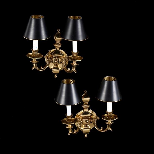 pair-of-chippendale-style-brass-two-light-sconces