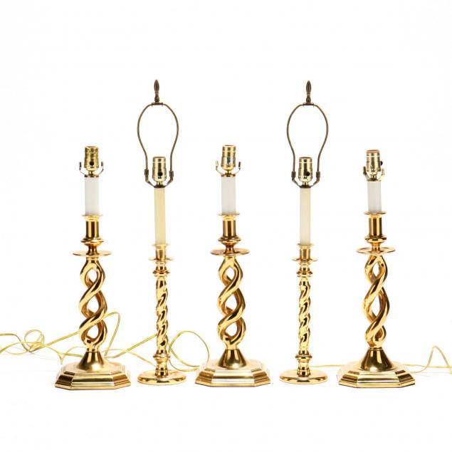 five-brass-table-lamps