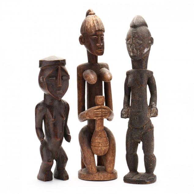 three-african-carved-wood-fertility-figures
