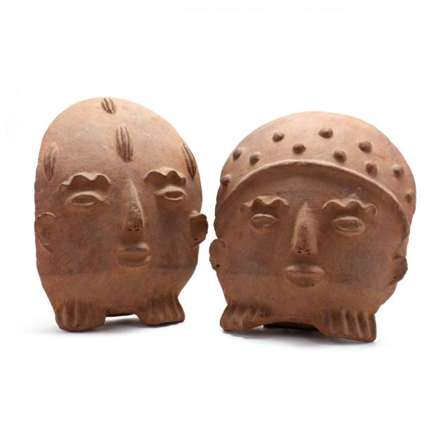 two-african-terra-cotta-masks