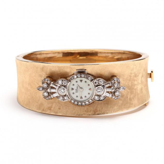 vintage-14kt-gold-and-diamond-bangle-watch-elbee