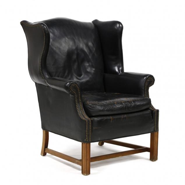 century-furniture-vintage-leather-upholstered-chippendale-style-wing-back-chair