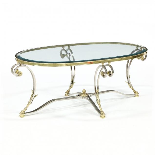 contemporary-neoclassical-style-steel-and-brass-coffee-table