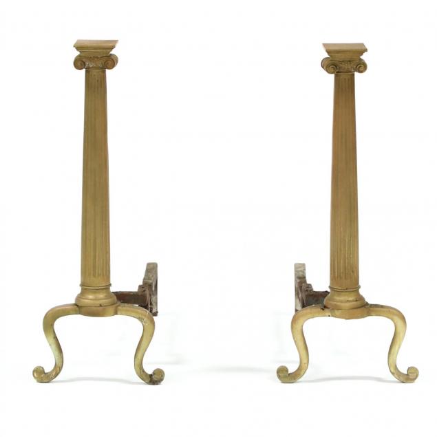 pair-of-ionic-form-brass-andirons
