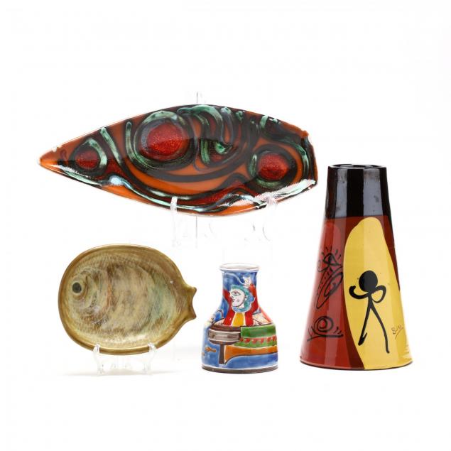 four-pieces-of-mid-century-art-pottery