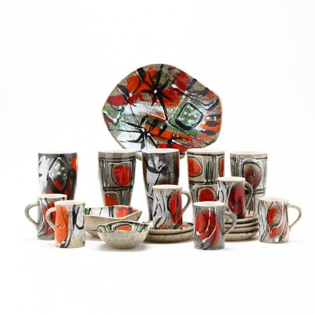 21-piece-french-mid-century-porcelain-set