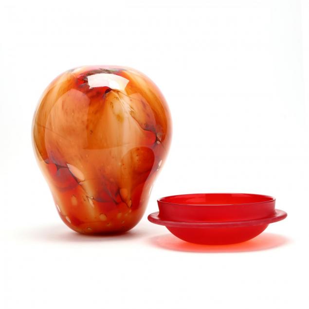 two-modern-art-glass-vessels