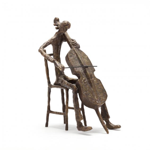 att-bernard-kim-korea-b-1942-bronze-sculpture-of-a-cellist