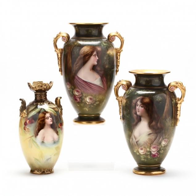 three-royal-bonn-portrait-vases-signed