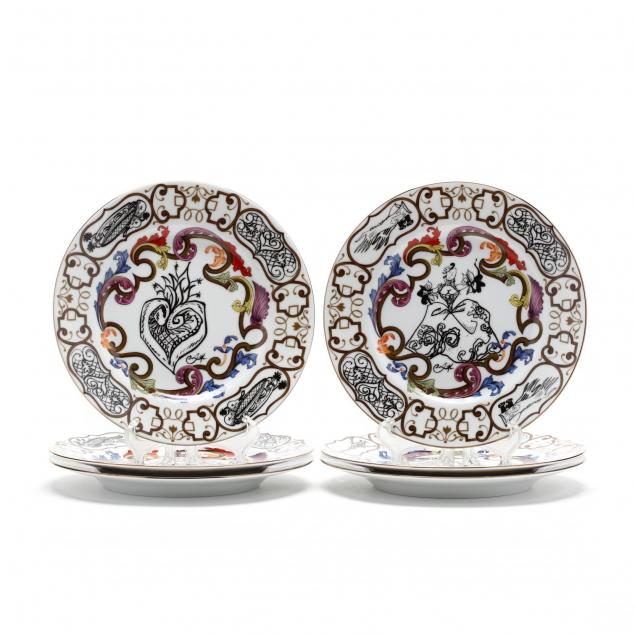 christian-lacroix-french-b-1951-set-of-six-i-art-de-la-table-souvenir-i-plates