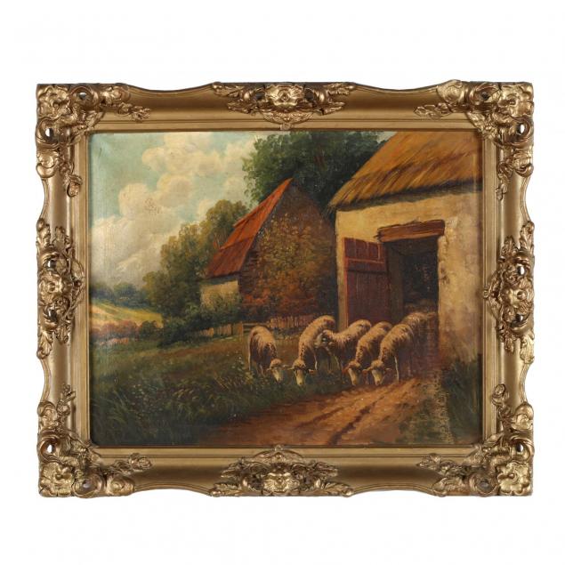 continental-school-pastoral-scene-with-sheep