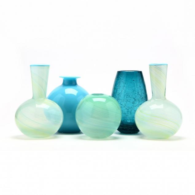 five-modern-art-glass-vases