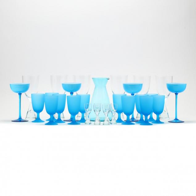 group-of-mid-century-glass-barware